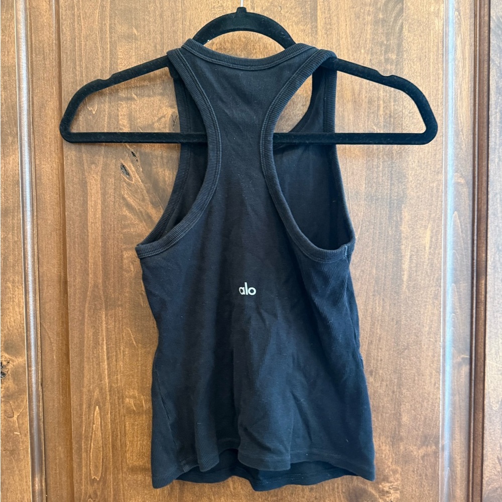 ALO Yoga Black Racerback Tank Top
